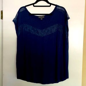 Forever 21 plus blue sleeveless lace top